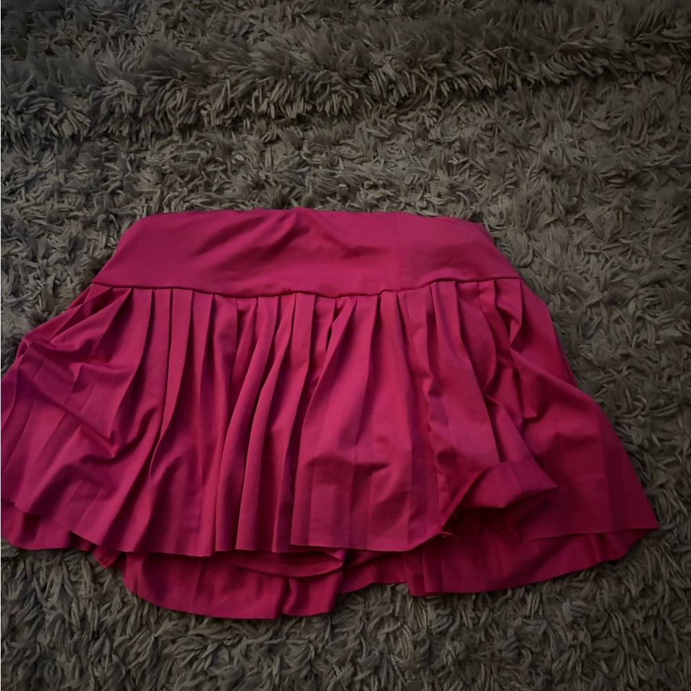 Vibrant Pink Pleated Skirt